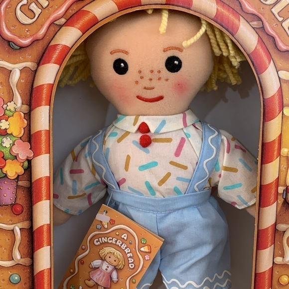 1990 NIB Vintage Deadstock Merry Andrew Cloth Plush Renee Graef Shoebox Rag Doll - Picture 2 of 11